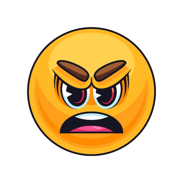 Ilustración de emoji de odio dibujada a mano