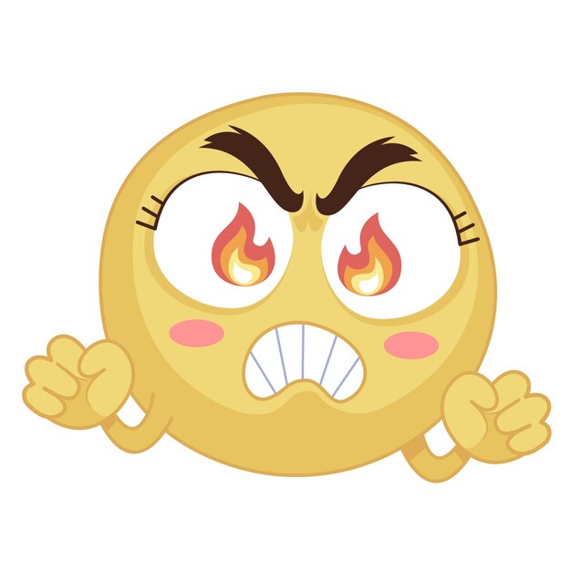 Ilustración de emoji de odio dibujada a mano