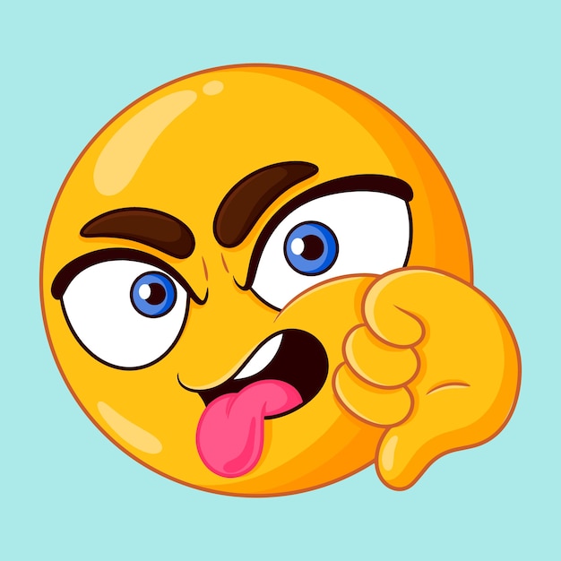 Ilustración de emoji de odio dibujada a mano