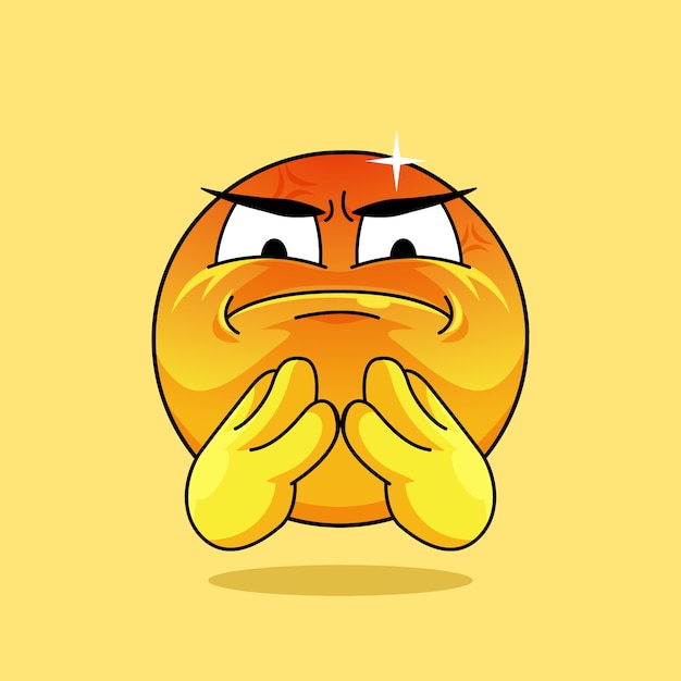 Ilustración de emoji de odio dibujada a mano