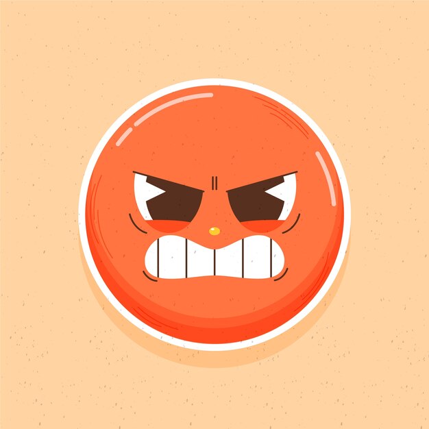 Ilustración de emoji de odio dibujada a mano