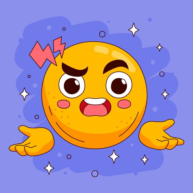 Ilustración de emoji de odio de diseño plano