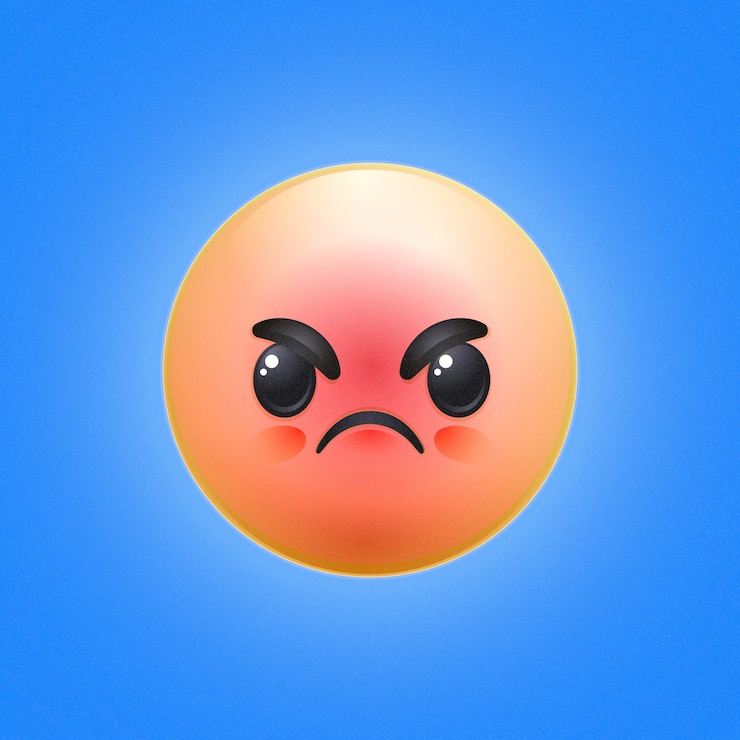 Vector gratuito ilustración de emoji de odio de diseño plano