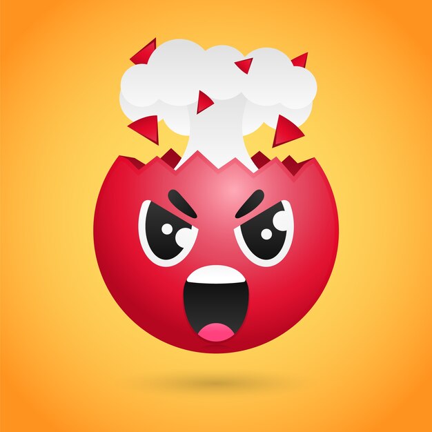 Ilustración de emoji de odio con gradiente