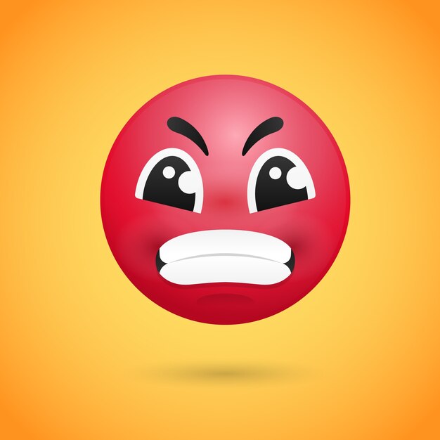 Ilustración de emoji de odio con gradiente