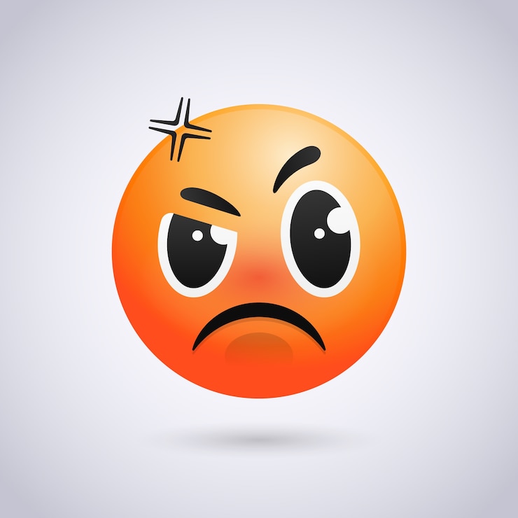 Vector gratuito ilustración de emoji de odio con gradiente