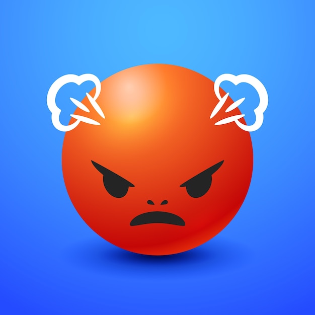 Ilustración de emoji de odio con gradiente