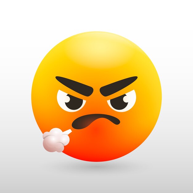 Ilustración de emoji de odio con gradiente