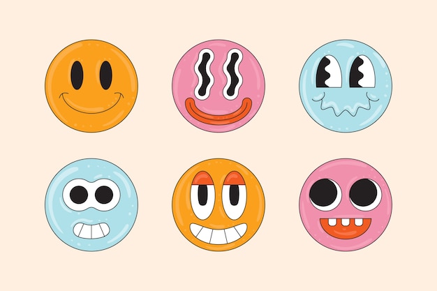 Ilustración de emoji sonriente de diseño plano