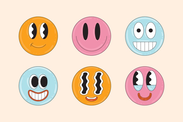 Ilustración de emoji sonriente de diseño plano