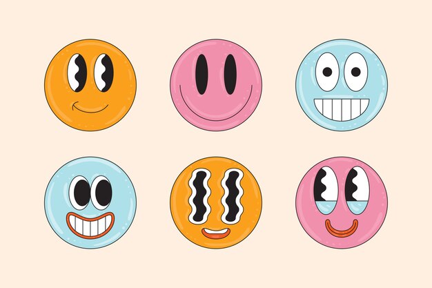 Ilustración de emoji sonriente de diseño plano