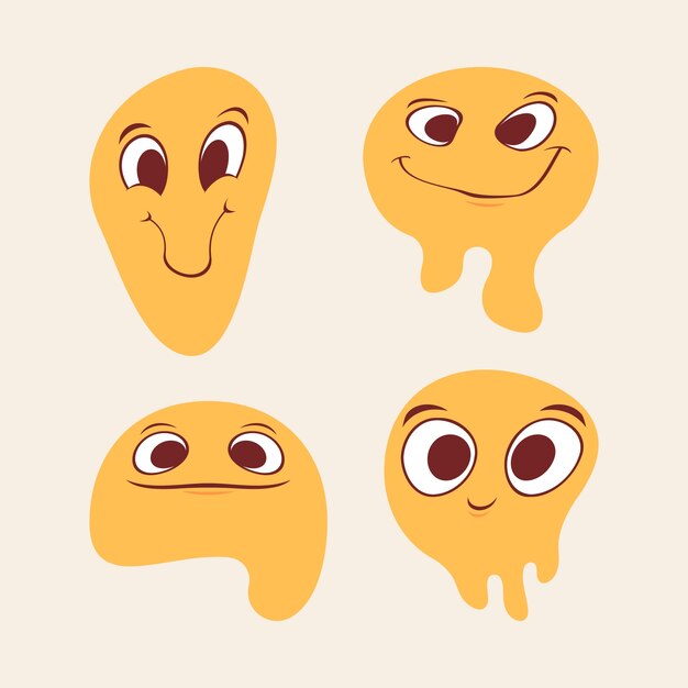 Ilustración de emoji sonriente de diseño plano