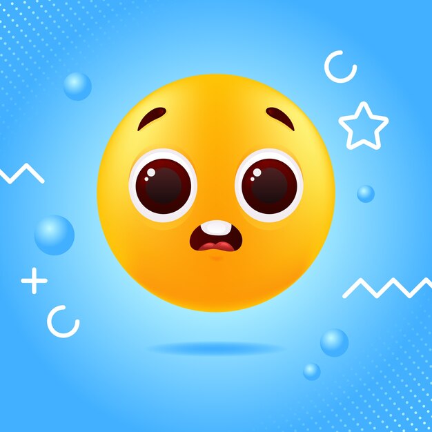 Ilustración de emoji sorprendido degradado