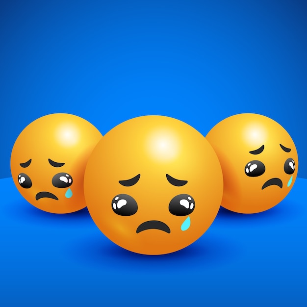 Vector gratuito ilustración de emoji triste degradado