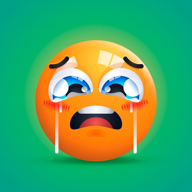 Ilustración de emoji triste degradado
