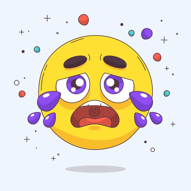 Ilustración de emoji triste dibujado a mano