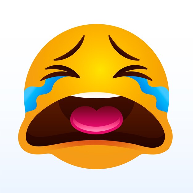 Ilustración de emoji triste con gradiente