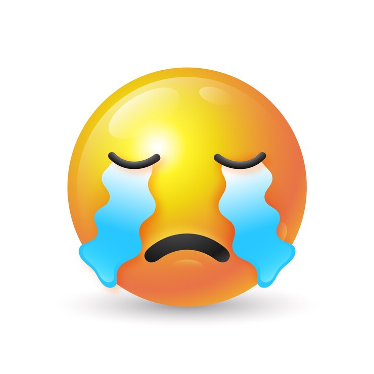 Vector gratuito ilustración de emoji triste con gradiente