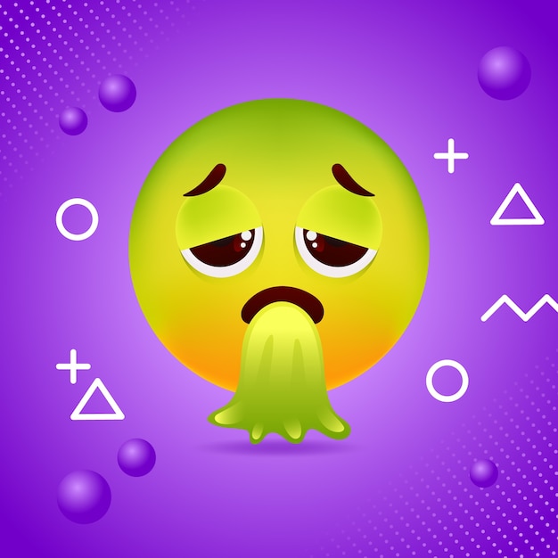 Ilustración de emojis de asco gradiente