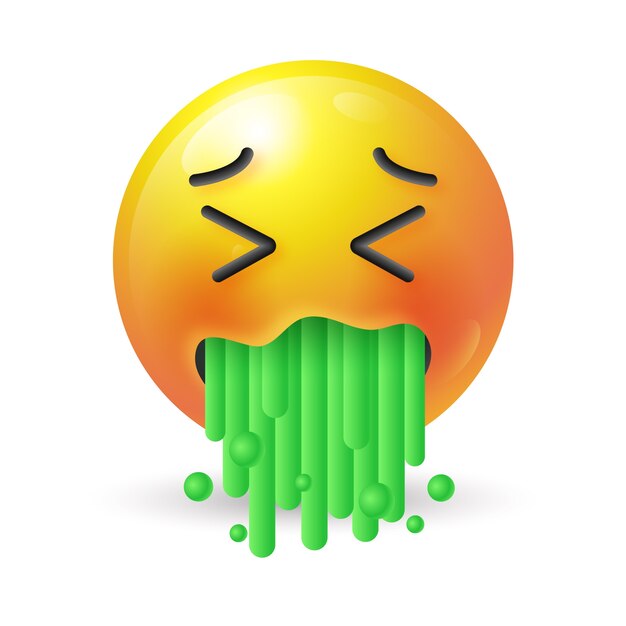 Ilustración de emojis de asco gradiente