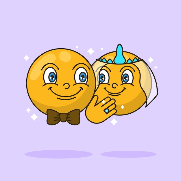 Vector gratuito ilustración de emojis para bodas