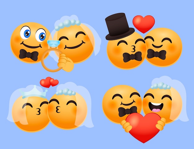 Ilustración de emojis para bodas