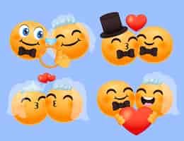 Vector gratuito ilustración de emojis para bodas