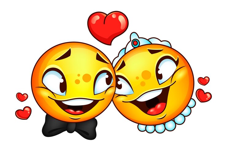 Vector gratuito ilustración de emojis para bodas