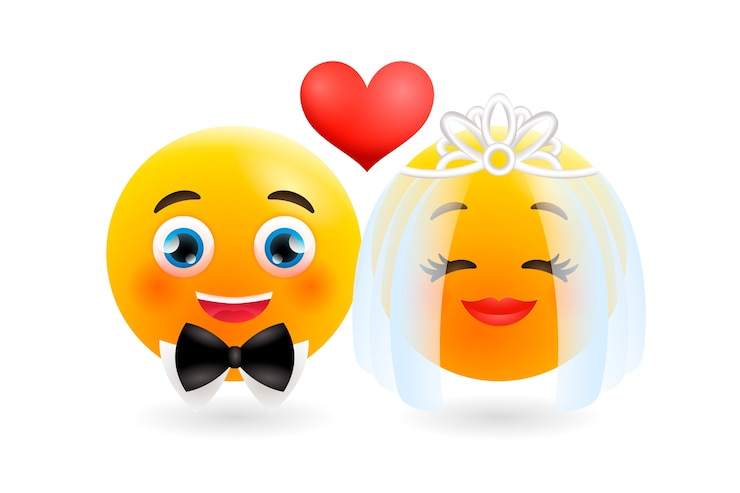 Vector gratuito ilustración de emojis para bodas