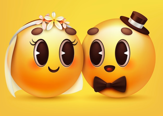 Vector gratuito ilustración de emojis para bodas