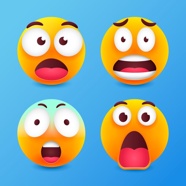 Ilustración de emojis con conmoción de gradiente