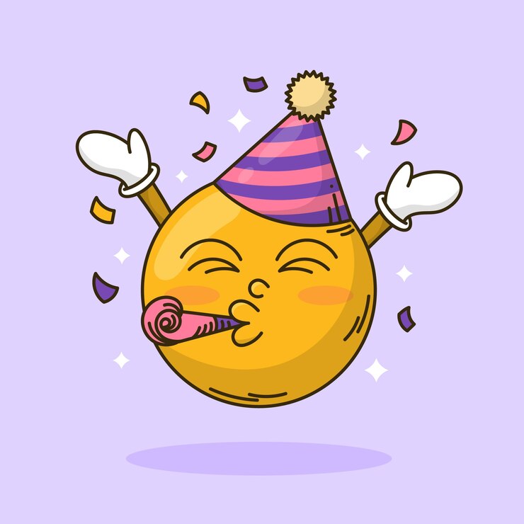 Vector gratuito ilustración de emojis de cumpleaños