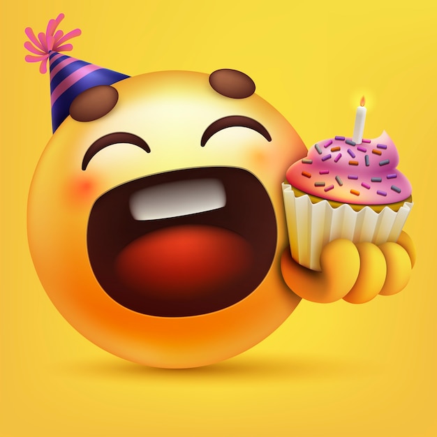 Vector gratuito ilustración de emojis de cumpleaños