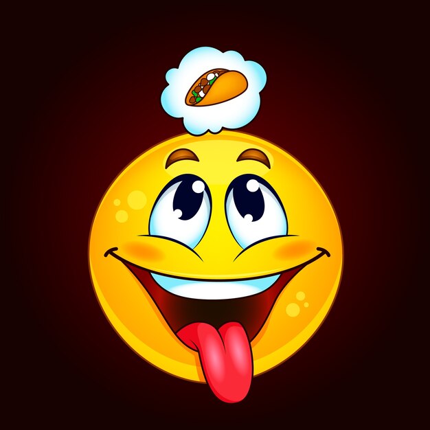 Ilustración de emojis con gradiente hambriento