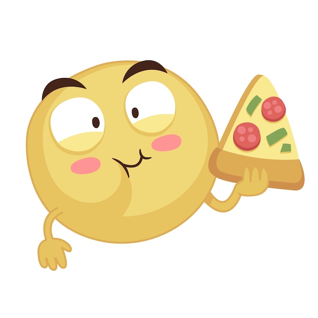 Ilustración de emojis hambrientos dibujados a mano