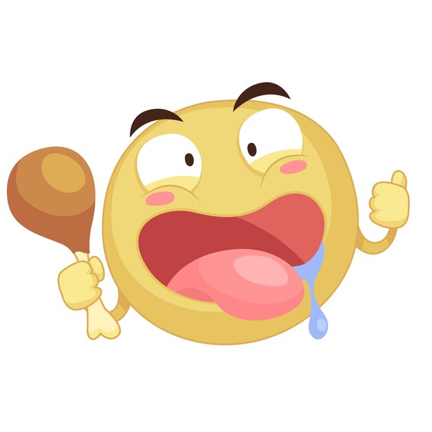 Ilustración de emojis hambrientos dibujados a mano