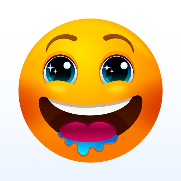 Ilustración de emojis hambrientos dibujados a mano