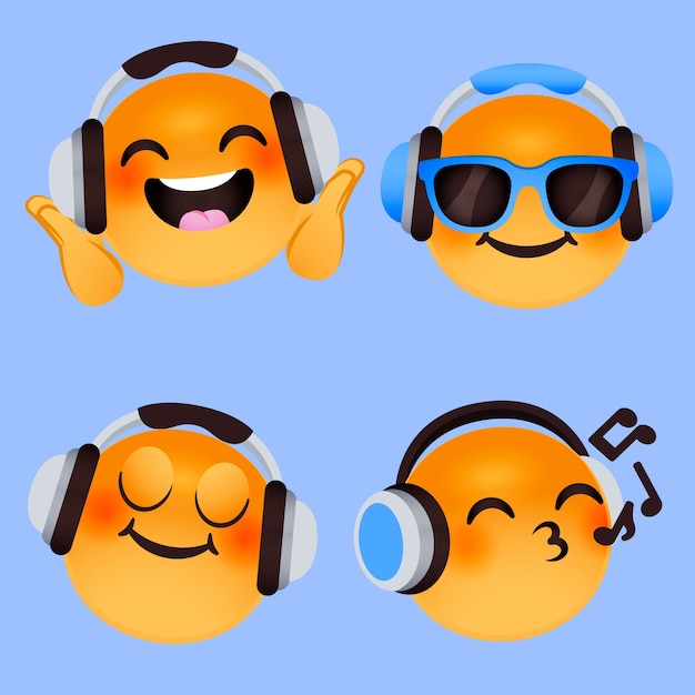 Vector gratuito ilustración de emojis musicales