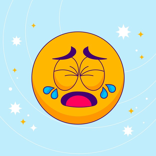 Ilustración de emojis tristes dibujados a mano