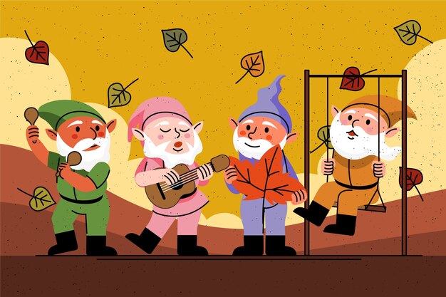 Ilustración enana dibujada a mano