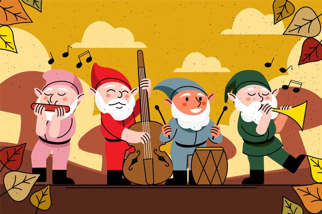 Ilustración enana dibujada a mano