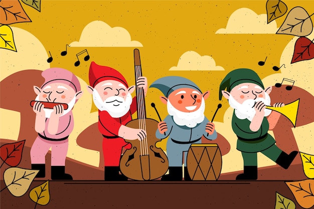 Ilustración enana dibujada a mano