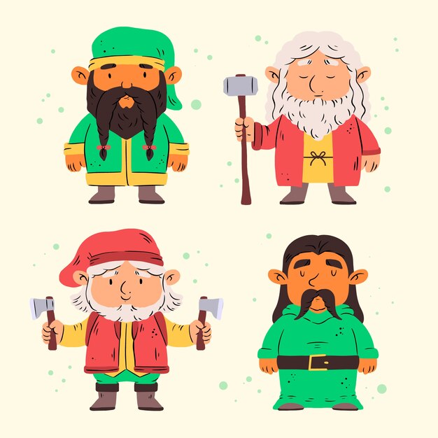 Ilustración enana dibujada a mano