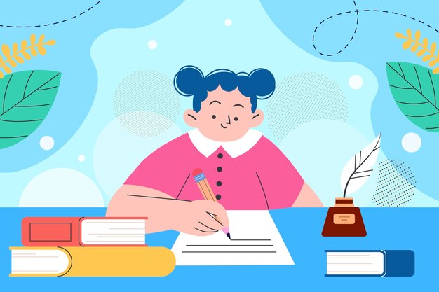 Ilustración de ensayo de diseño plano