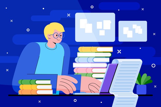 Ilustración de ensayo de diseño plano