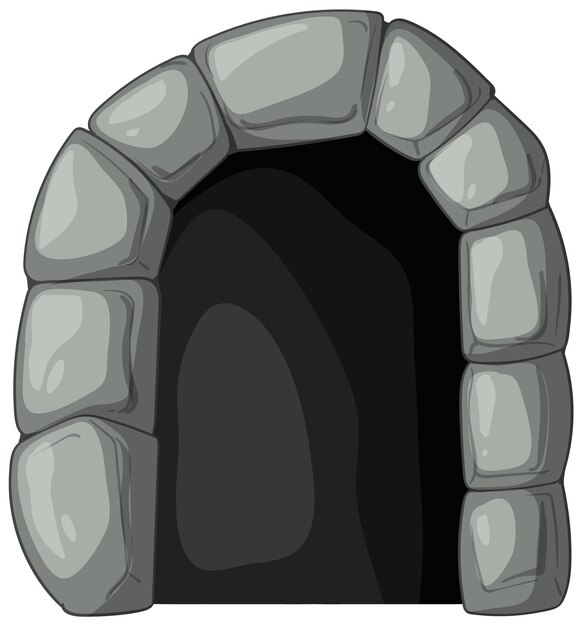 Ilustración de la entrada del arco de piedra
