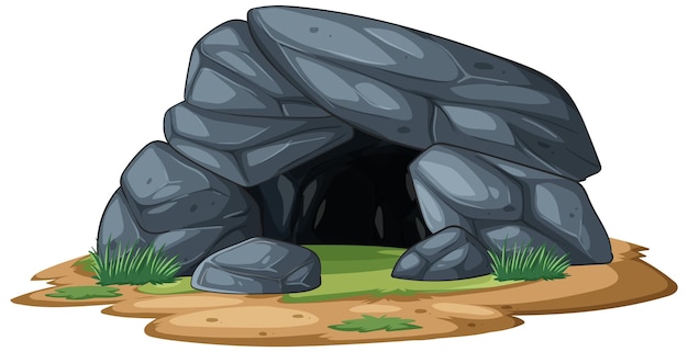 Ilustración de la entrada de la cueva rocosa