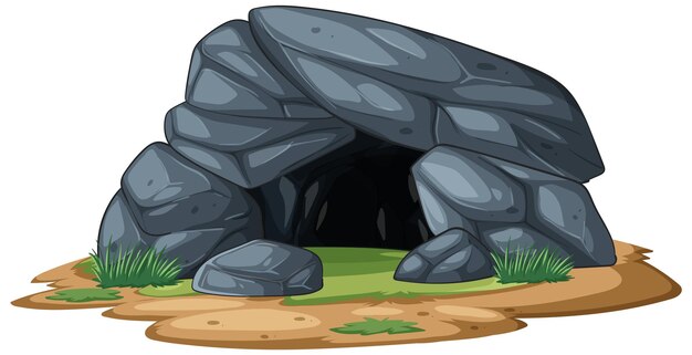 Ilustración de la entrada de la cueva rocosa