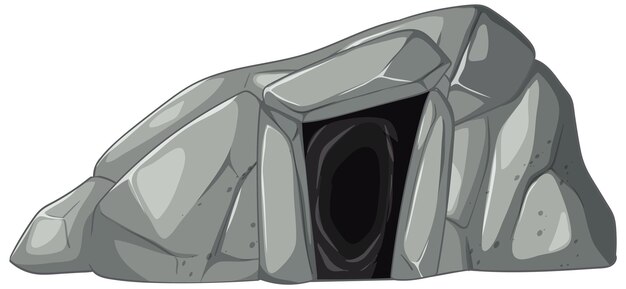 Ilustración de la entrada de la cueva rocosa