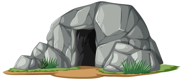 Ilustración de la entrada de la cueva rocosa